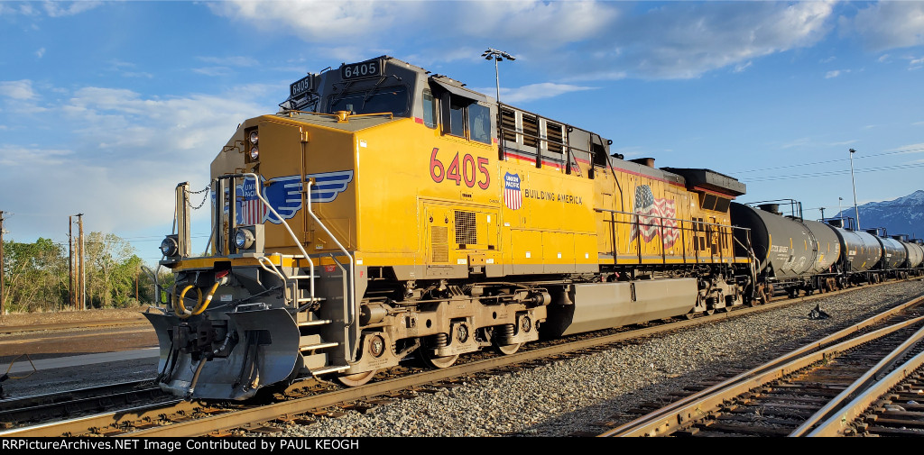 UP 6405 Rear DPU on a Empty Unit Train at the UP Ogden Yard, Utah